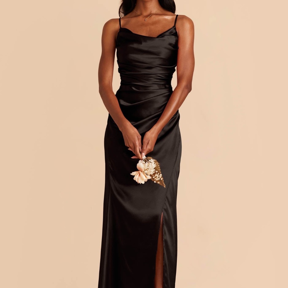Birdy Grey Satin Black Shiny Dress
